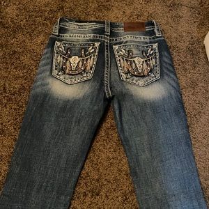 Size 25 miss me jeans never worn flare bottom